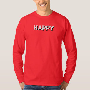 T-shirt rouge à manches longues pour hommes et fem