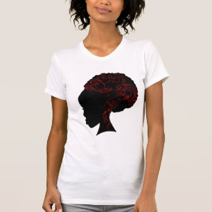 T-SHIRT ROUGE AFRO