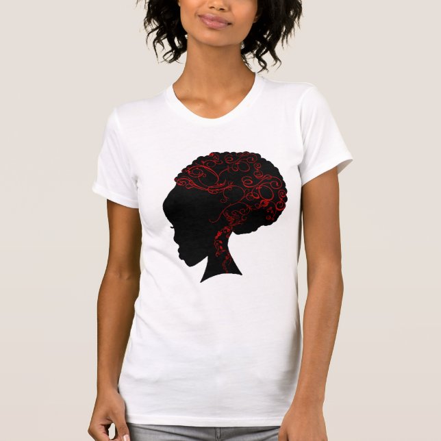 T-SHIRT ROUGE AFRO (Devant)