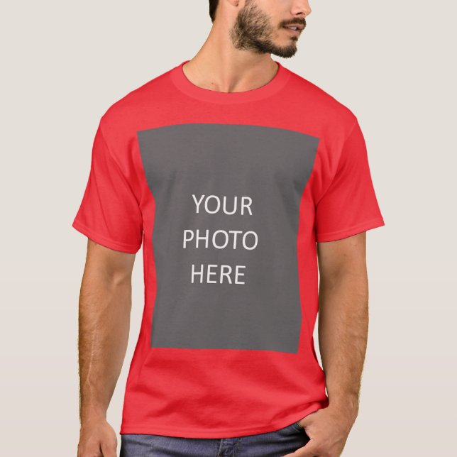 T-shirt Rouge Ajouter votre image photo logo photo (Devant)