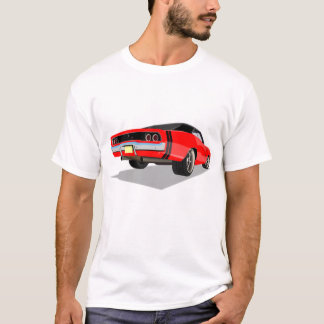 T-shirt Rouge avec chargeur des rayures noires le "68