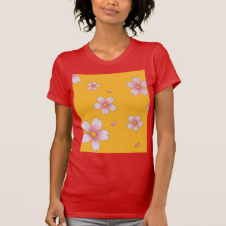 T-shirt rouge avec des fleurs