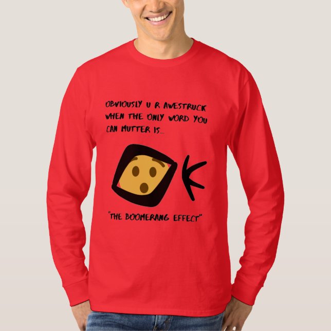 T-shirt Rouge 'Awestruck' Basique à manches longues (Devant)