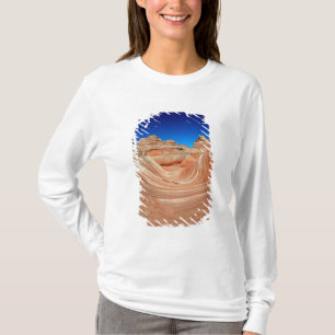 T-shirt Rouge, beige et jaune strié au vent et