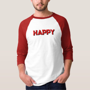 T-shirt rouge blanc 3/4ème manches pour hommes fem