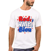 T-Shirt Rouge Blanc Bleu Drôle Patriotique Françai