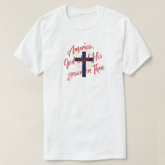 T-Shirt rouge blanc bleu or America 250