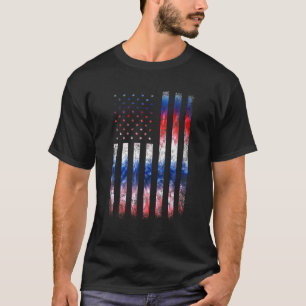 T-shirt Rouge Blanc Bleu Vintage Américain Drapeau Tee Tee