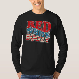 T-shirt Rouge Blanc Boissons Alcoolisées Amérique Rétro 4