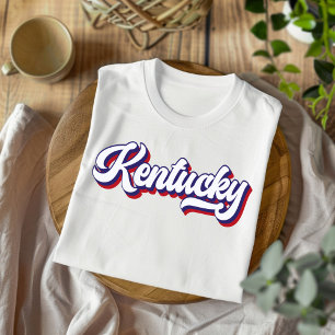T-shirt rouge blanc et bleu Vintage du Kentucky