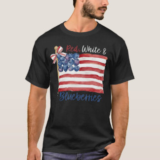 T-shirt Rouge Blanc et Bleuets famille