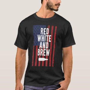 T-shirt Rouge Blanc et brasser 4 juillet Fête de l'Indépen