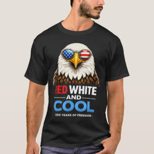 T-shirt Rouge Blanc et Cool Patriotique Aigle USA 250 Humo