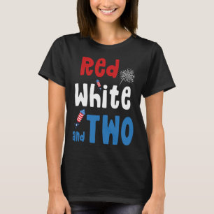 T-shirt Rouge Blanc Et Deux Anniversaires 4 juillet Améric