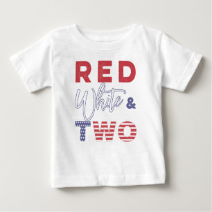 T-shirt rouge blanc et deux ans