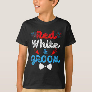 T-shirt Rouge Blanc Et Marié Drôle De Mariage 4 Juillet