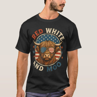 T-shirt Rouge Blanc Et Moo Drôle De Vache Highland Du 4 Ju