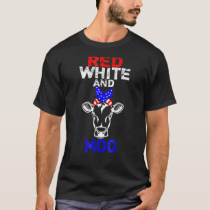 T-shirt Rouge Blanc Et Moo Usa Drapeau Américain Bandana V