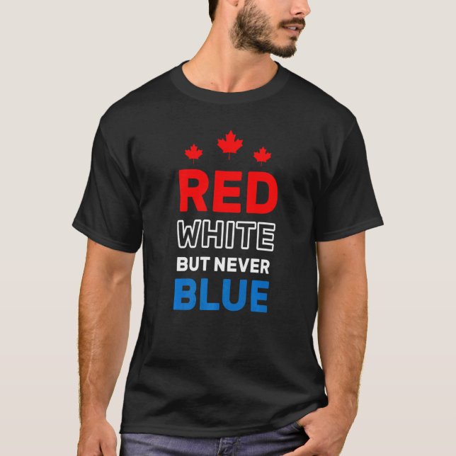T-shirt Rouge Blanc Mais Jamais Bleu Plaisir Fier D'Être C (Devant)