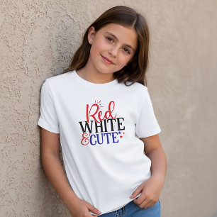 T-shirt rouge blanc mignon pour enfants pour le 4 