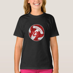 T-shirt rouge blanc son équipe de volley couleurs maillot 