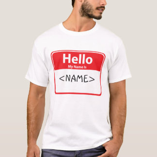 T-shirt Rouge Bonjour Je M'Appelle , <NAME>
