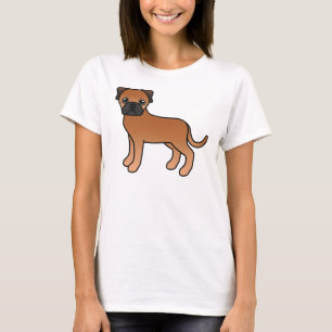 T-shirt Rouge Bullmastiff Chien de Dessin Animé Mignon