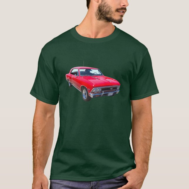 T-shirt Rouge Chevy 1966 Chevelle solides solubles 396 (Devant)