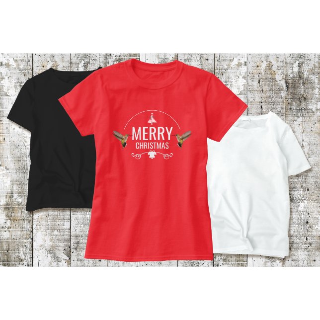 T-shirt rouge colibri de Noël (Créateur téléchargé)