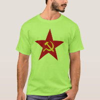 T-shirt rouge communiste d'étoile (marteau et