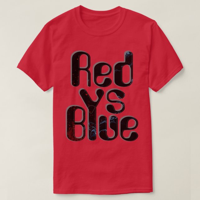 T-shirt Rouge contre bleu 1 (Design devant)