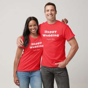 T-shirt Rouge Couples Mariage Mariage Taille 2Xl Fête