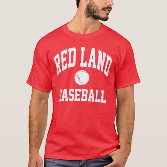 T-shirt rouge de base-ball de terre (Devant)