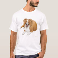 T-shirt rouge de border collie