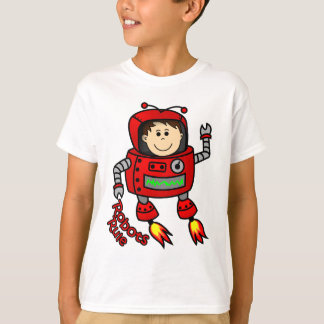 T-shirt rouge de childs de robot
