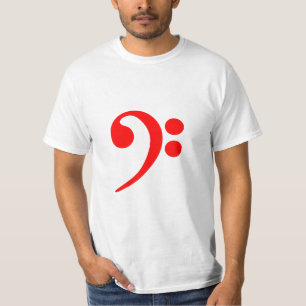 T-shirt rouge de clef basse prêt pour que vous