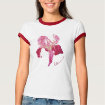T-shirt rouge de fleur d'Iris
