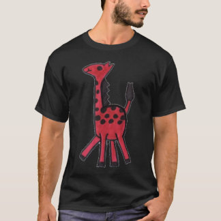 T-shirt rouge de girafe