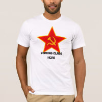 T-shirt rouge de "héros de classe ouvrière"