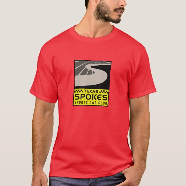 T-shirt rouge de logo de rais : Hommes (Devant)