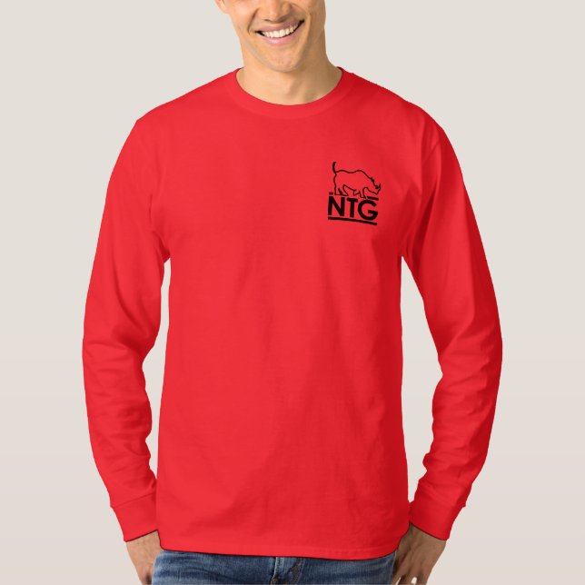 T-shirt rouge de Longsleeve des hommes de NTG (Devant)