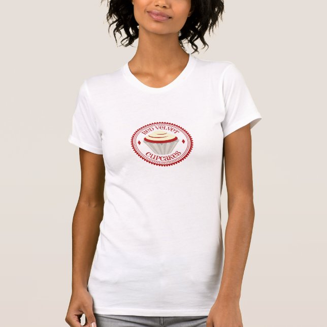 T-shirt rouge de petit gâteau de velours (Devant)