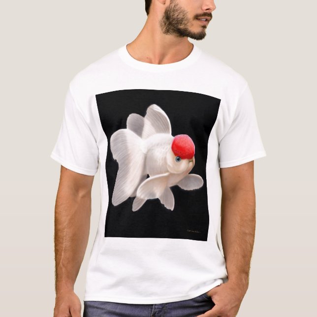 T-shirt rouge de poisson rouge d'Oranda de (Devant)