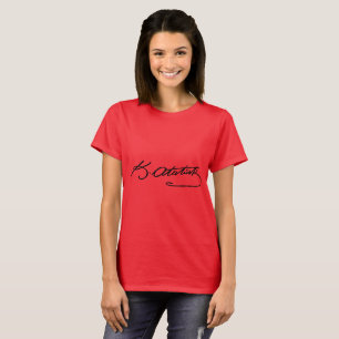T-shirt rouge de signature de Mustafa Kemal