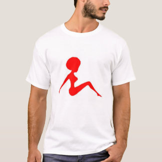 T-shirt rouge de silhouette