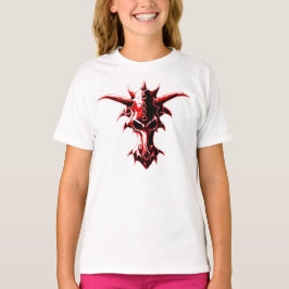 T-shirt Rouge démoniaque de crâne de dragon