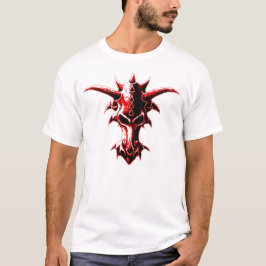 T-shirt Rouge démoniaque de crâne de dragon