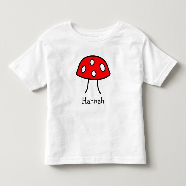 T-shirt rouge d'enfant en bas âge de champignon (Devant)