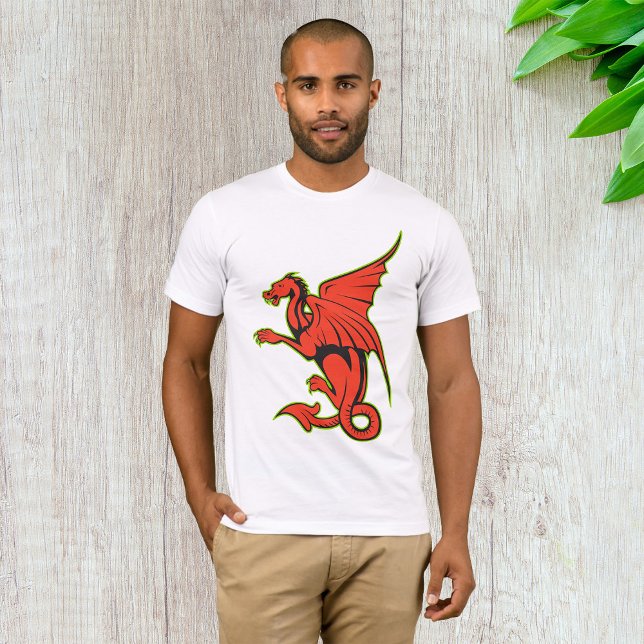 T-Shirt rouge Dragon Mens (Créateur téléchargé)