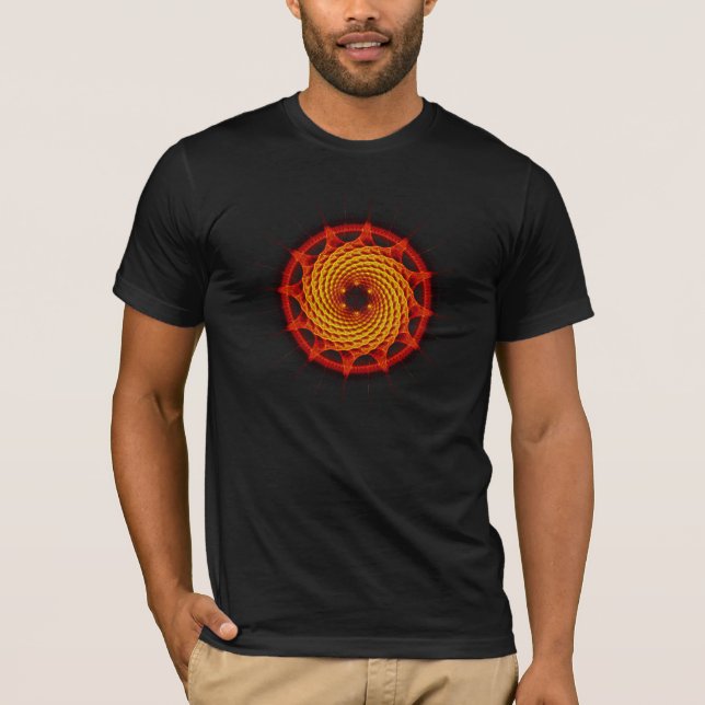 T-shirt Rouge en spirale de mandala de Merkaba (la (Devant)